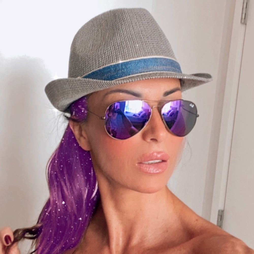 Ray-Ban Aviator Flesh Lenses Sunglasses (Purple)